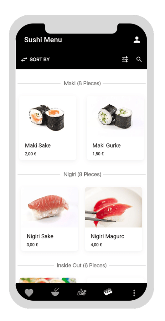 Digitalisation of gastronomy via digital menu